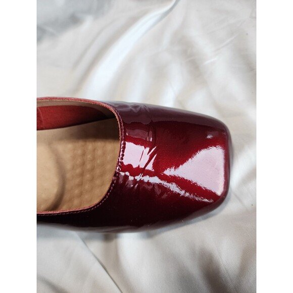 Empress Square Toe Flats Wine Patent Leather Slip on Elastic Strap EU 42 US 12 - Picture 12 of 14